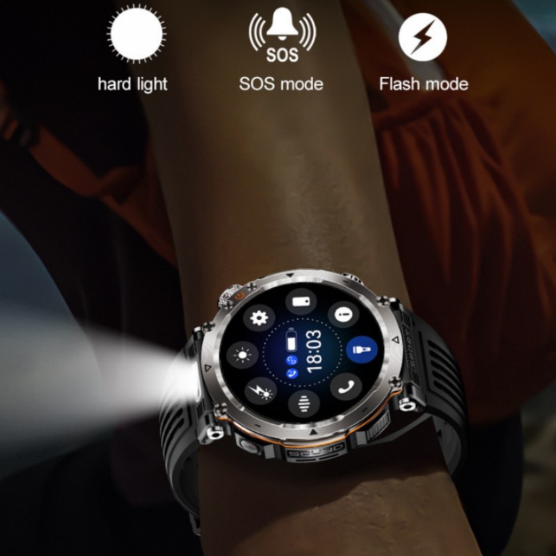 Photography Lighting Assistant - Jam Tangan Pintar Pria dengan Senter,