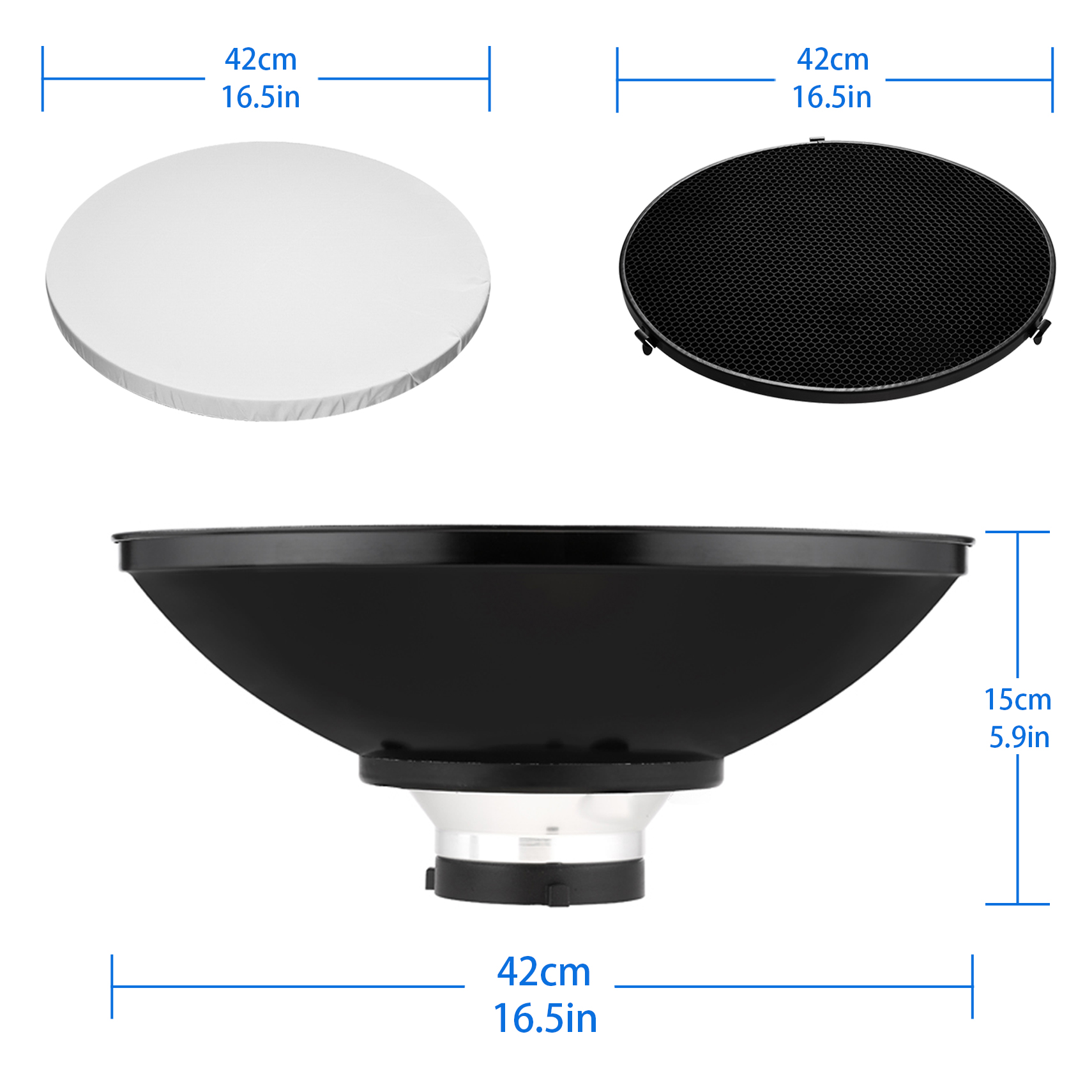 Photography Lighting Beauty Dish - 16.5 inci reflektor piring kecantikan 42cm