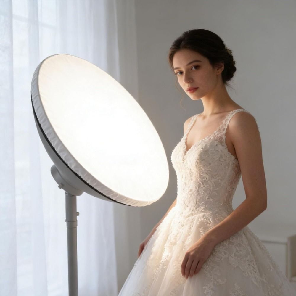 Beauty Dish 55Cm - Kain Difuser Cahaya Lembut Putih Baru