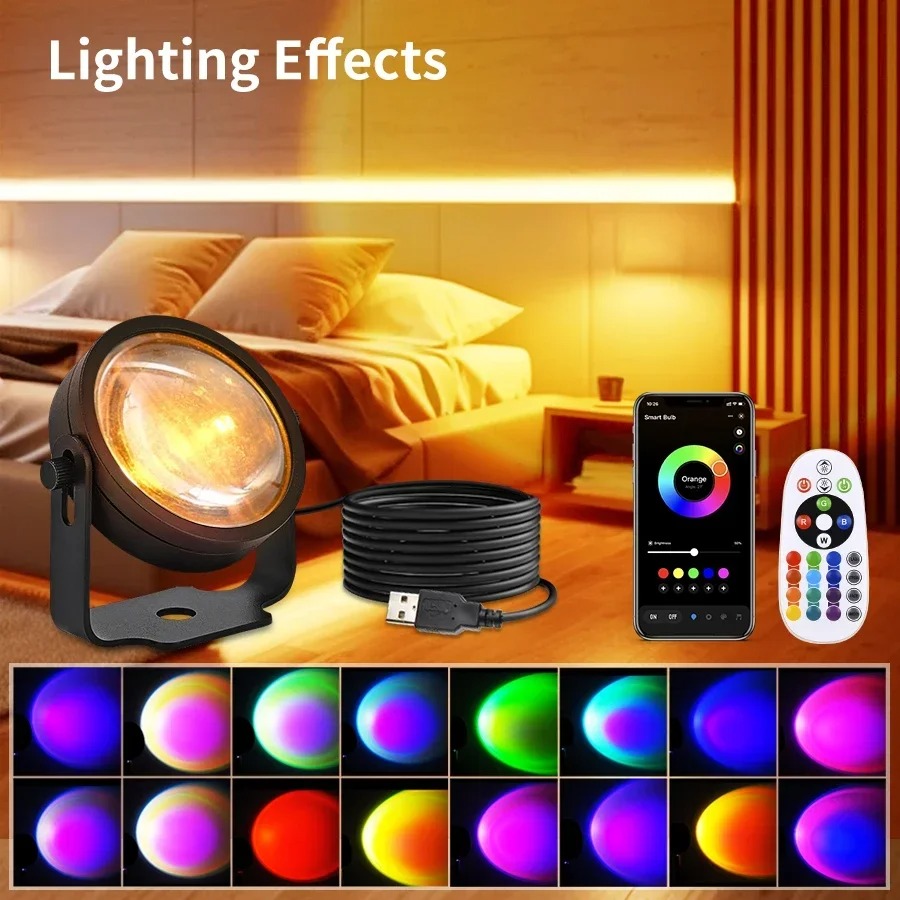 Photography Lighting Diy - Lampu Proyektor LED Sunset Pintar Tuya