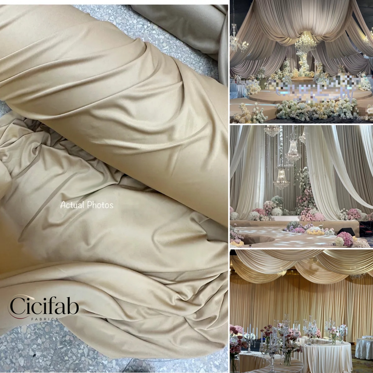 Photography Lighting Diy - Kain Tirai Stretch Milk-Silk Warna Beige