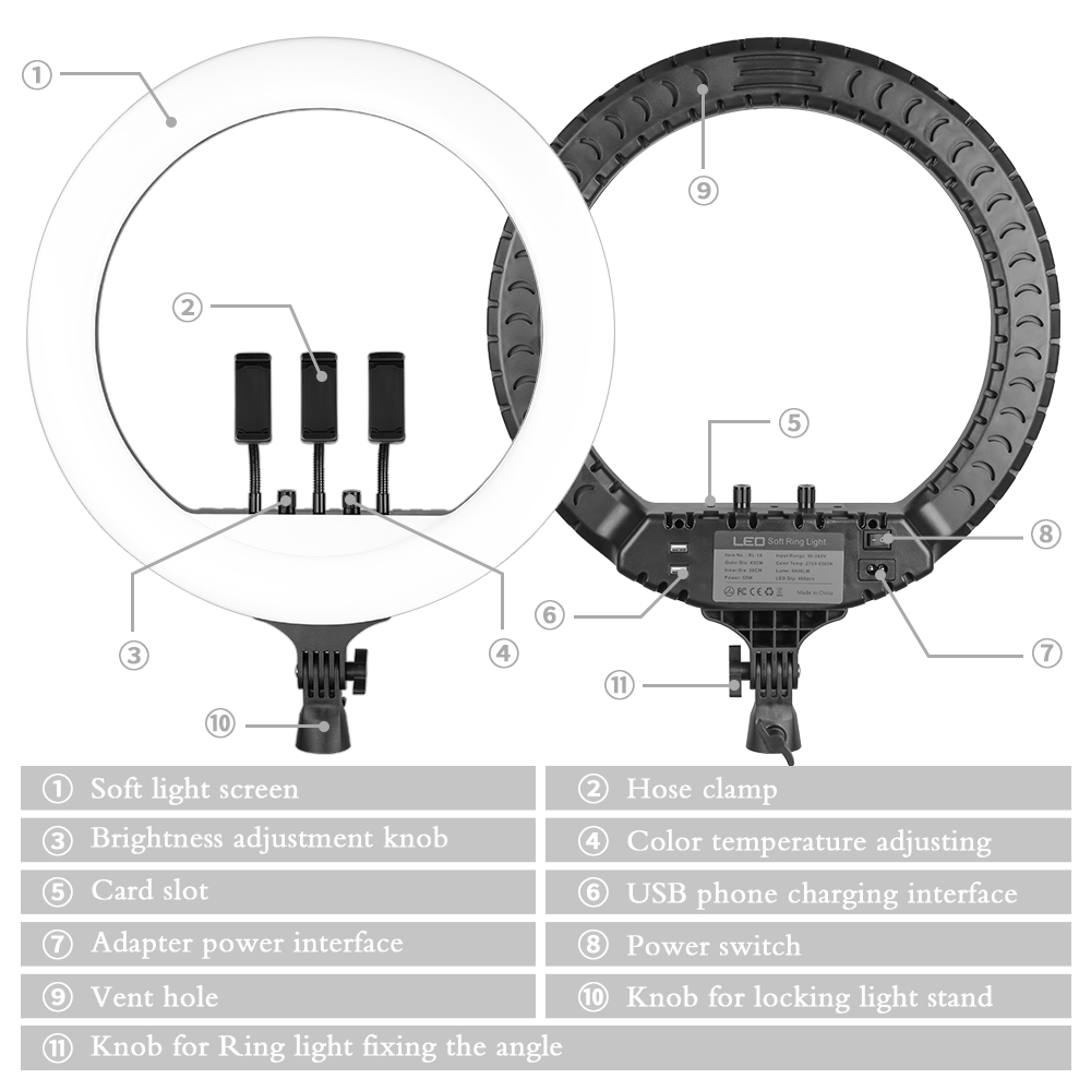 Lampu LED Selfie Video Ring Li - Photography Lighting Circle ulasan dan harga