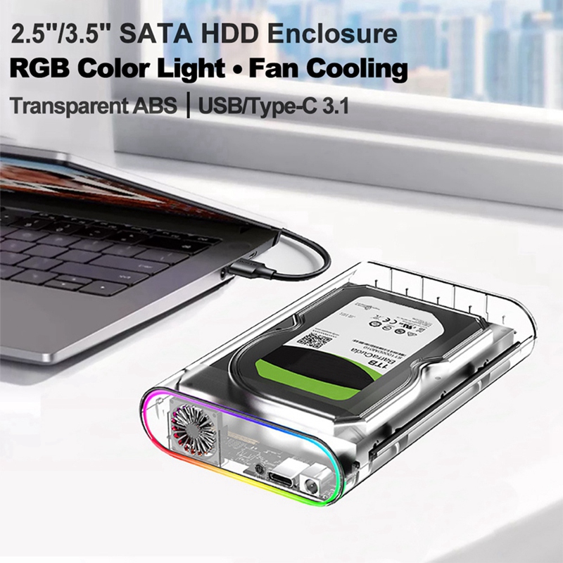 3.5IN HDD/SSD Enclosure Transp - Photography Lighting Color ulasan dan harga
