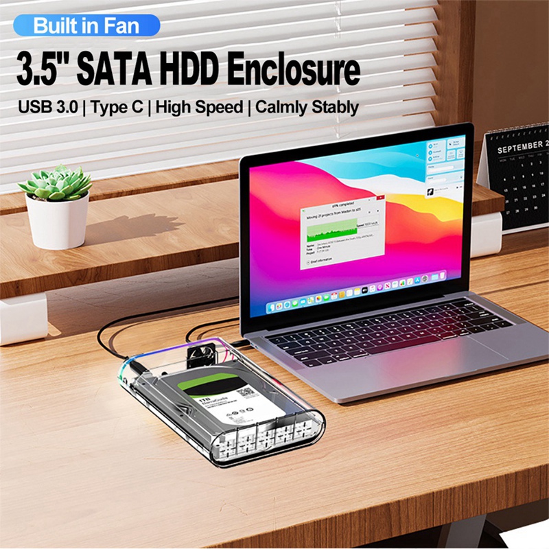 3.5IN HDD/SSD Enclosure Transp - Photography Lighting Color ulasan dan harga